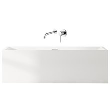 Albany Gloss White Rectangular Acrylic Freestanding Bath & Wall Mixer Set